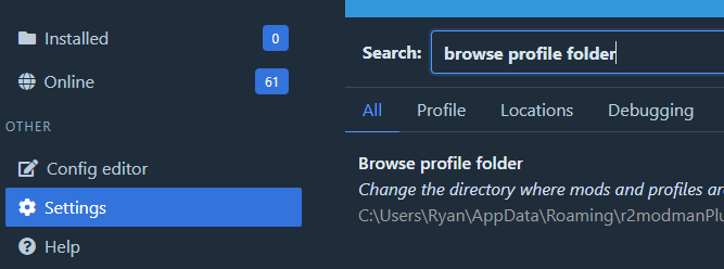 browse profile folder